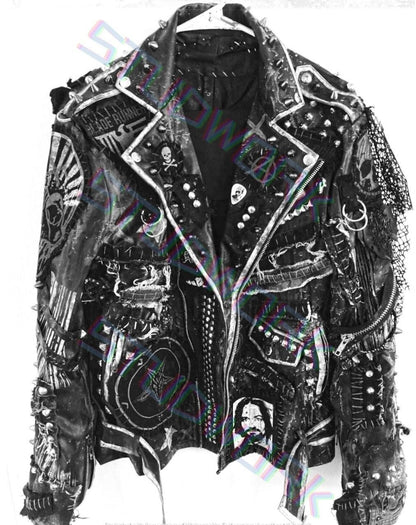 Steampunk Gothic Patch Leather Jacket