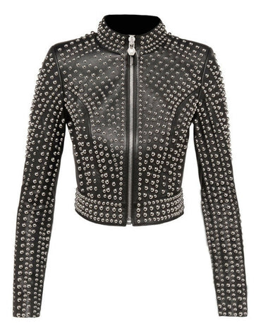 Black Studded Leather Jacket