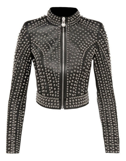Black Studded Leather Jacket