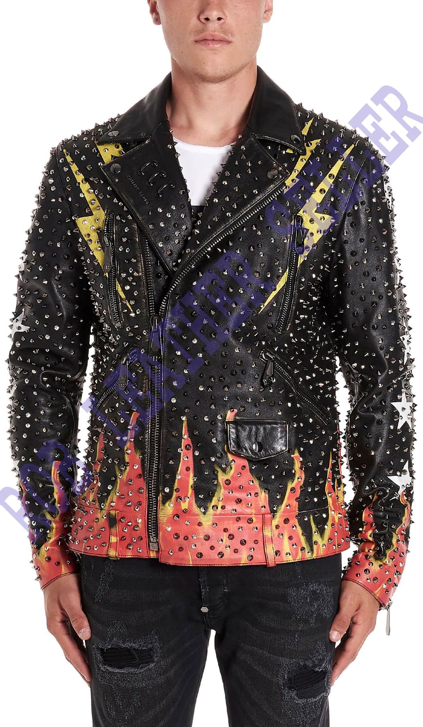 Fire Flame Leather Jacket