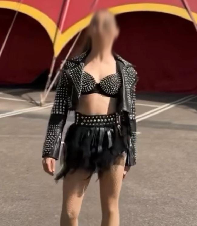 Cropped Gothic Studded Black Leather Jacket