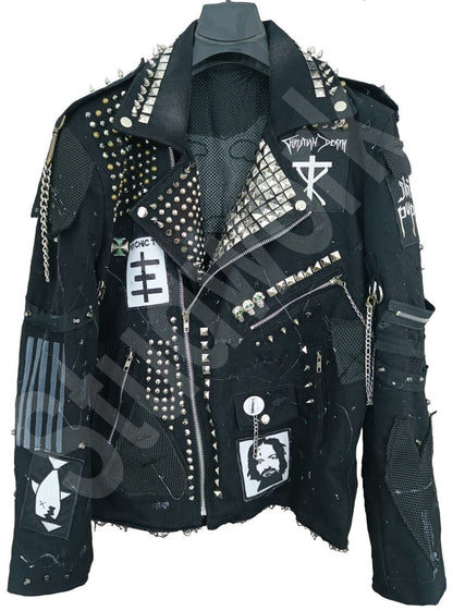 Midnight Rivet Punk Brando Denim Jacket