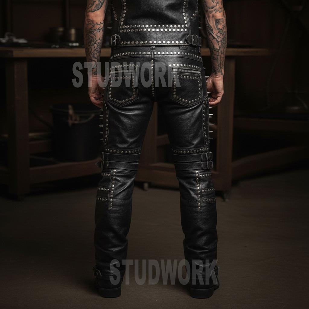 Ironbound Dominion Studded Leather Pants