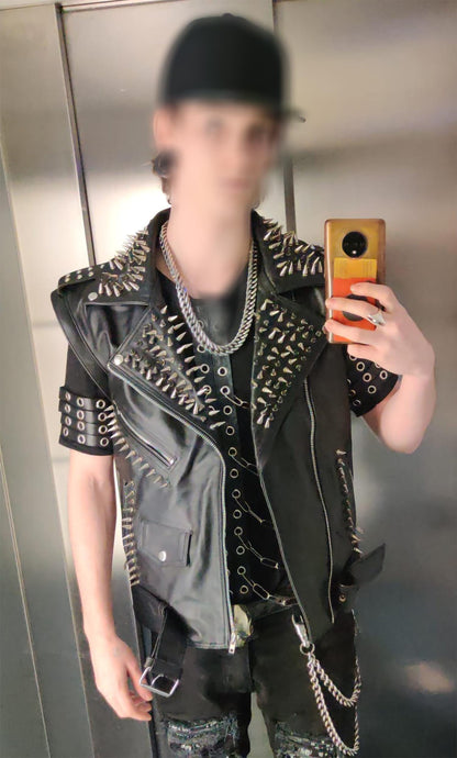 Black Sleeveless Skull Vest