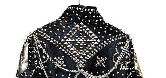 No.13 Heart Anarchy Studded Leather Biker Jacket