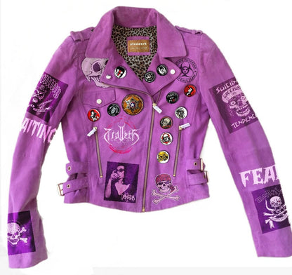 Purple Suede Patchwork Jacket