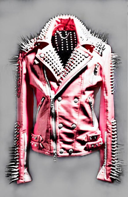 Blush Barricade Petal-Pink Punk Jacket