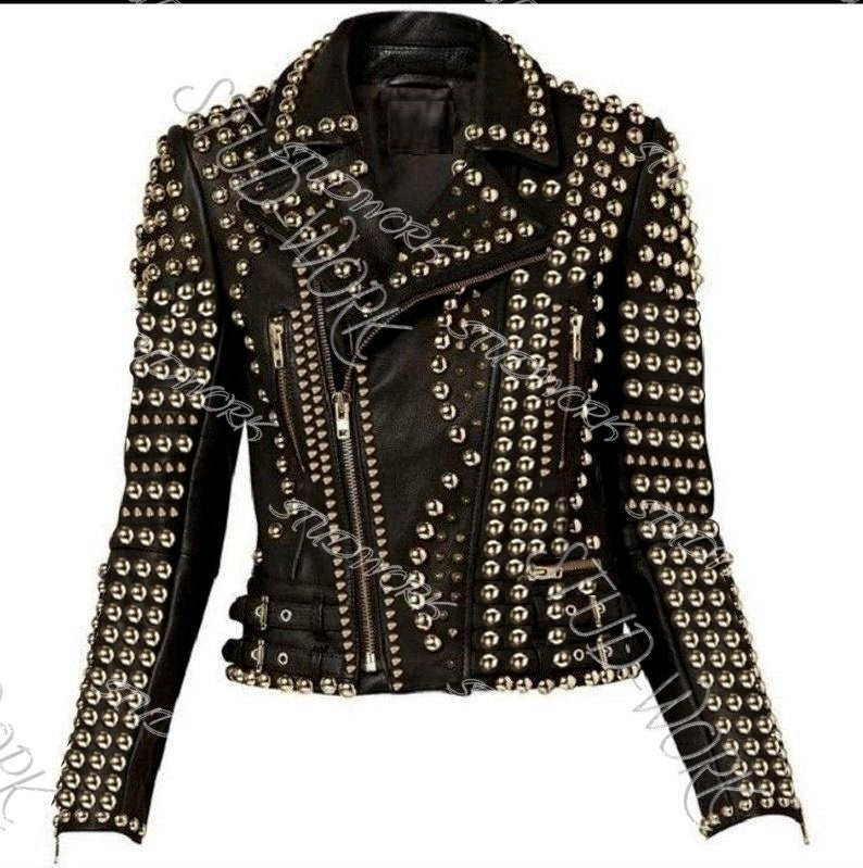 Black Dominion Studded Leather Motorcycle Jacket