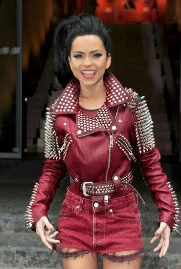Red Vortex Women’s Gothic Steampunk Leather Biker Jacket