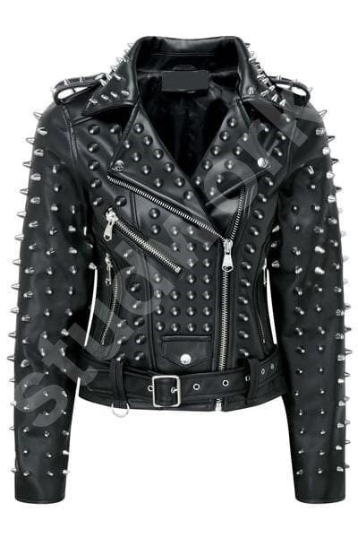 Gothic Steampunk Conical-Stud Biker Jacket