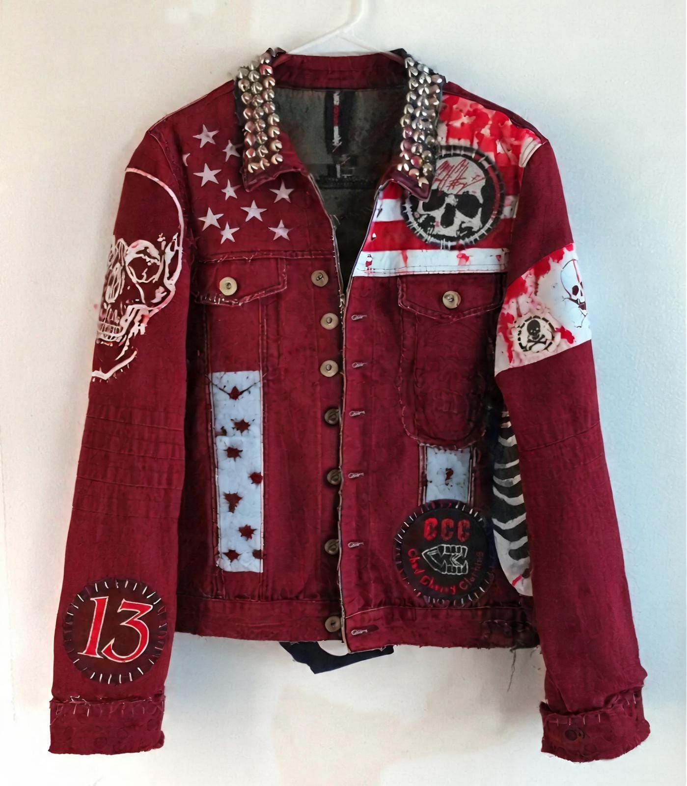 Crimson Havoc Red Denim Jacket