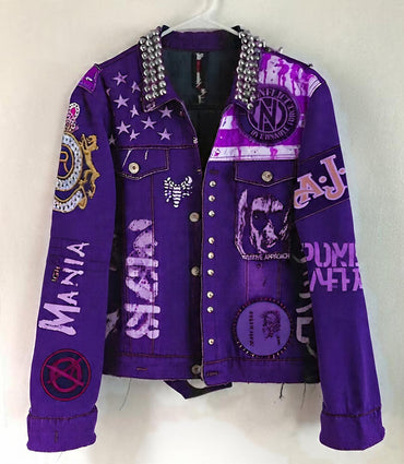 Shadow Rebellion Studded Punk Denim Jacket
