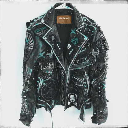 Punk Rock Patches Leather Jacket