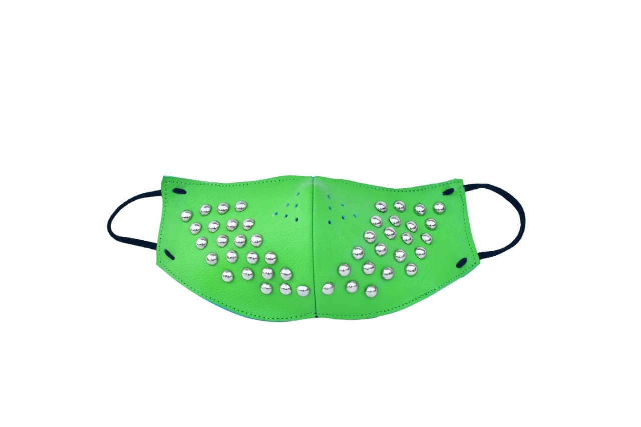 Verdant Rivet Steampunk Studded Leather Face Mask