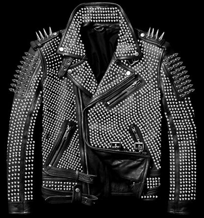Black Studded Leather Jacket