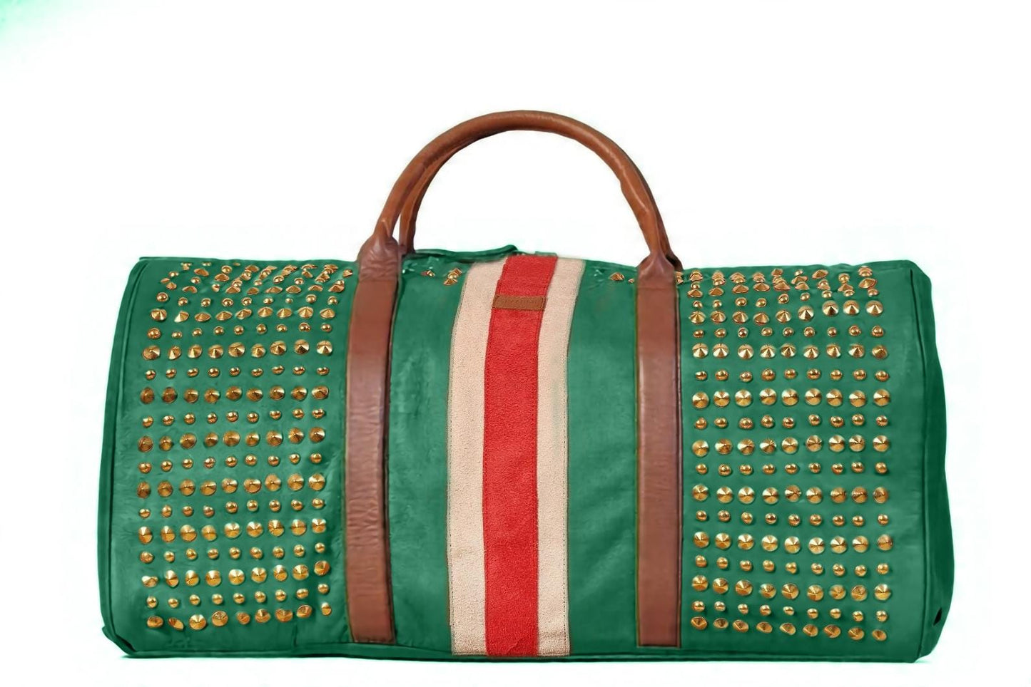 Stud Riot Green Studded Duffel Bag