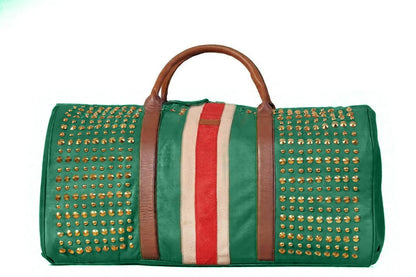 Stud Riot Green Studded Duffel Bag