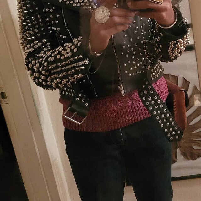 Obsidian Riot Full Studded Leather Biker Jacket