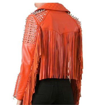 Customized Silver Studded Motorbike Jacket