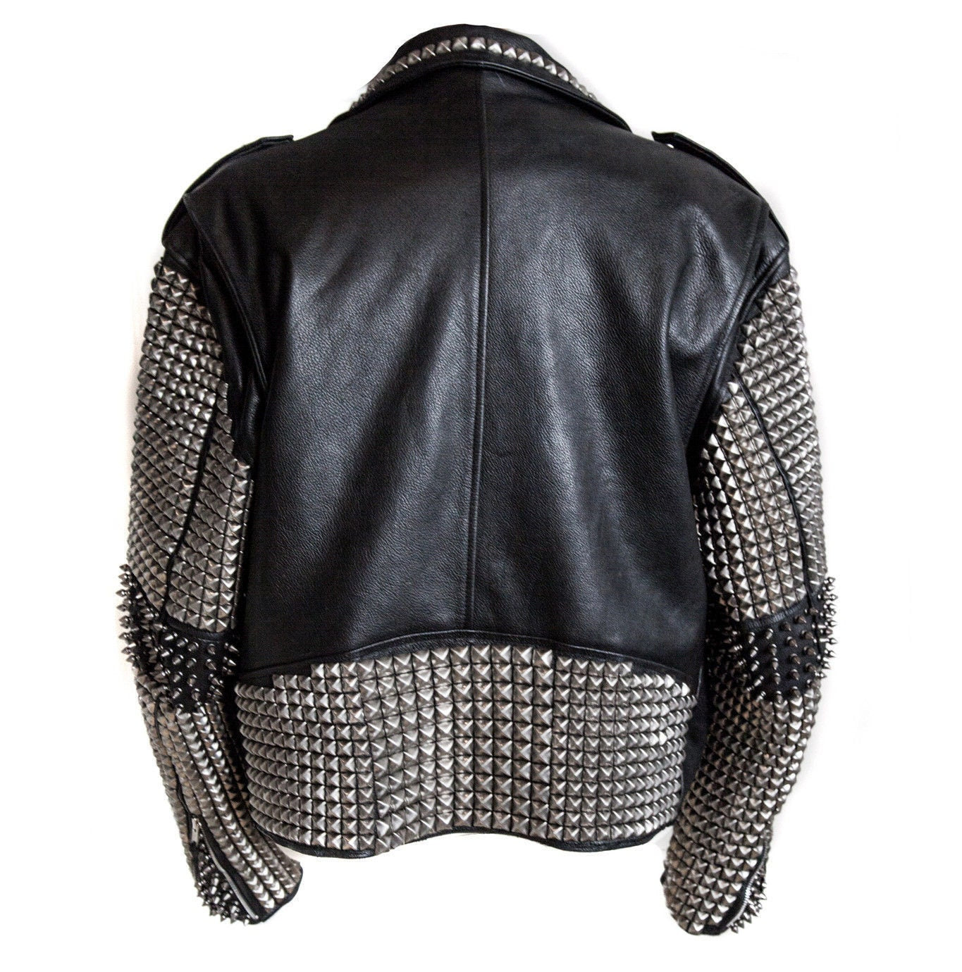 Black Riot Forge Studded Leather Biker Jacket