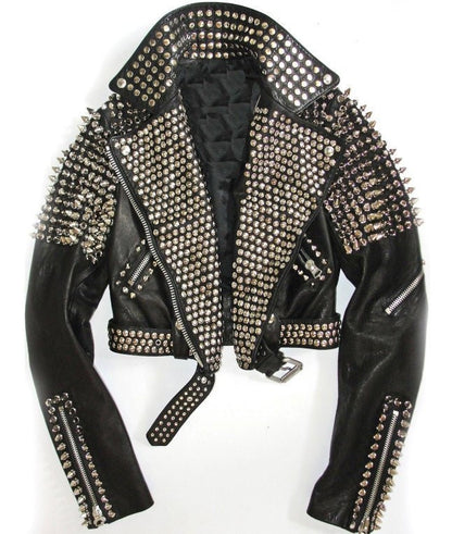 Punk Style Studded Biker Jacket