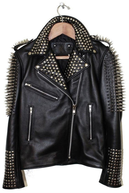 Dominant Spiked Leather Biker Jacket