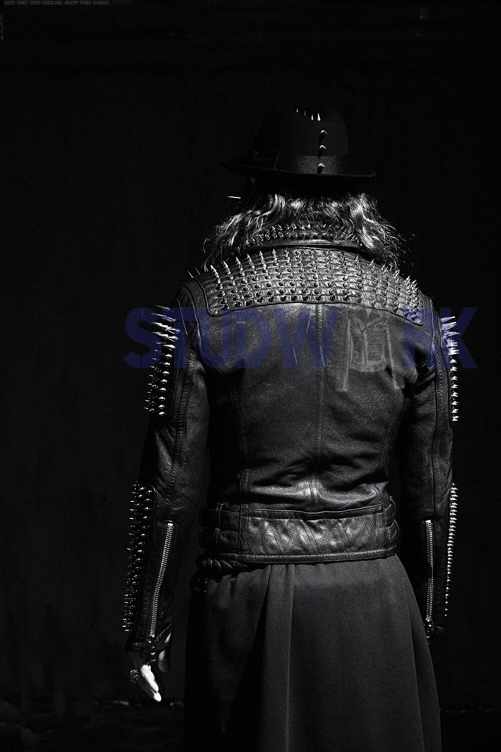 Silver Spike Shoulder Studded Button Jacket