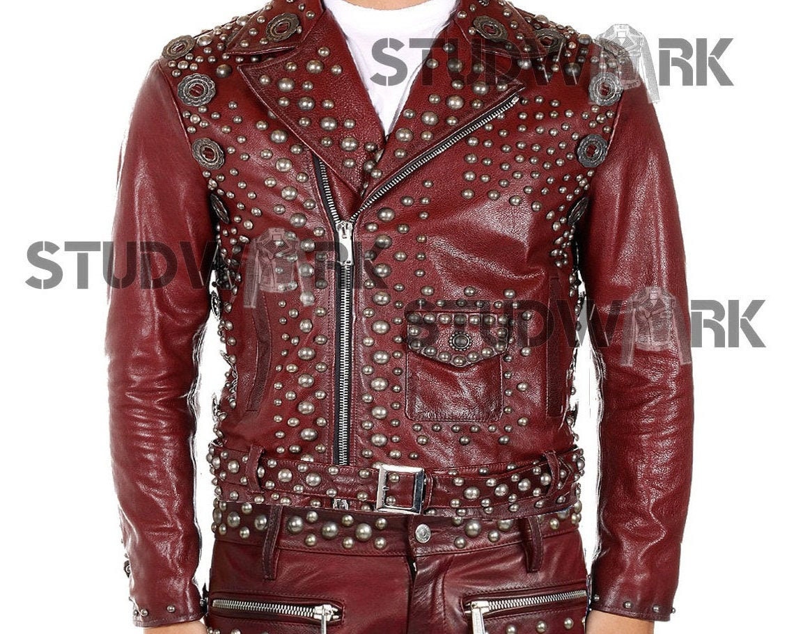 Rocker Gunmetal Studded Leather Jacket