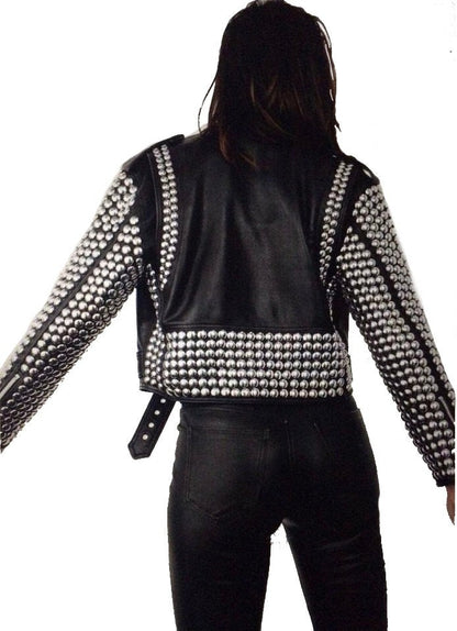 Black Viper Dome Stud Moto Jacket