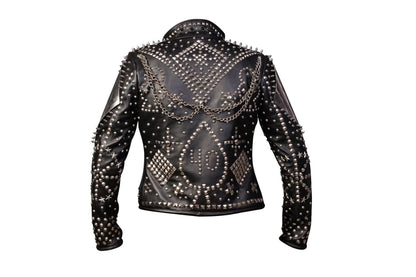 Punk Studded Biker Leather Jacket