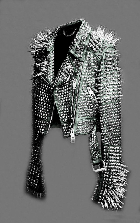 Iron Alchemy Spiked Leather Biker Jacket