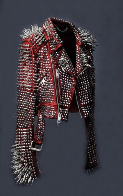 Steampunk Spiked Leather Jacket