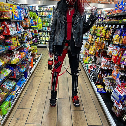 Long Spiked Studded Leather Jacket
