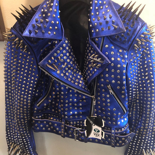 Valkyrie Spike Rocker Leather Studded Jacket