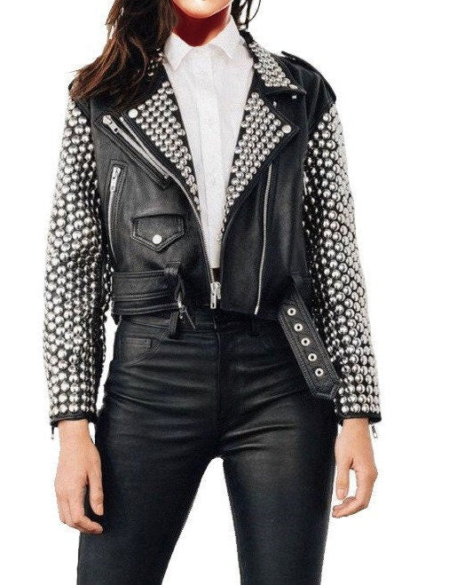 Black Viper Dome Stud Moto Jacket