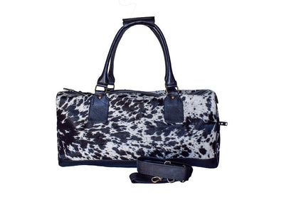 Real Cow Hair-On Leather Weekender Bag