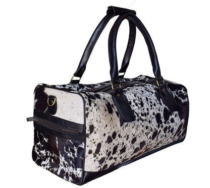 Real Cow Hair-On Leather Weekender Bag