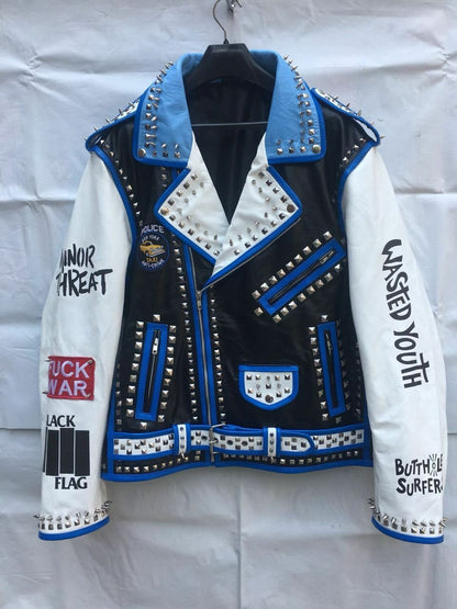 Multicolor Brando Studded Leather Jacket