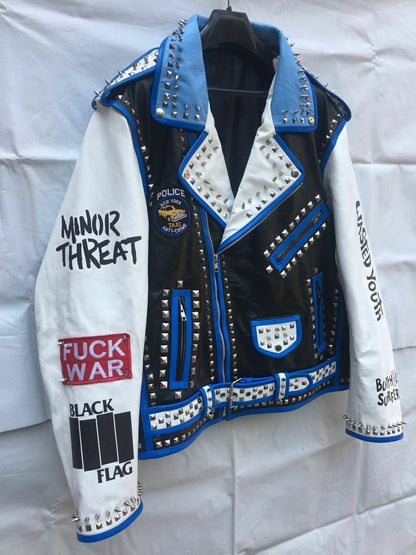 Multicolor Brando Studded Leather Jacket
