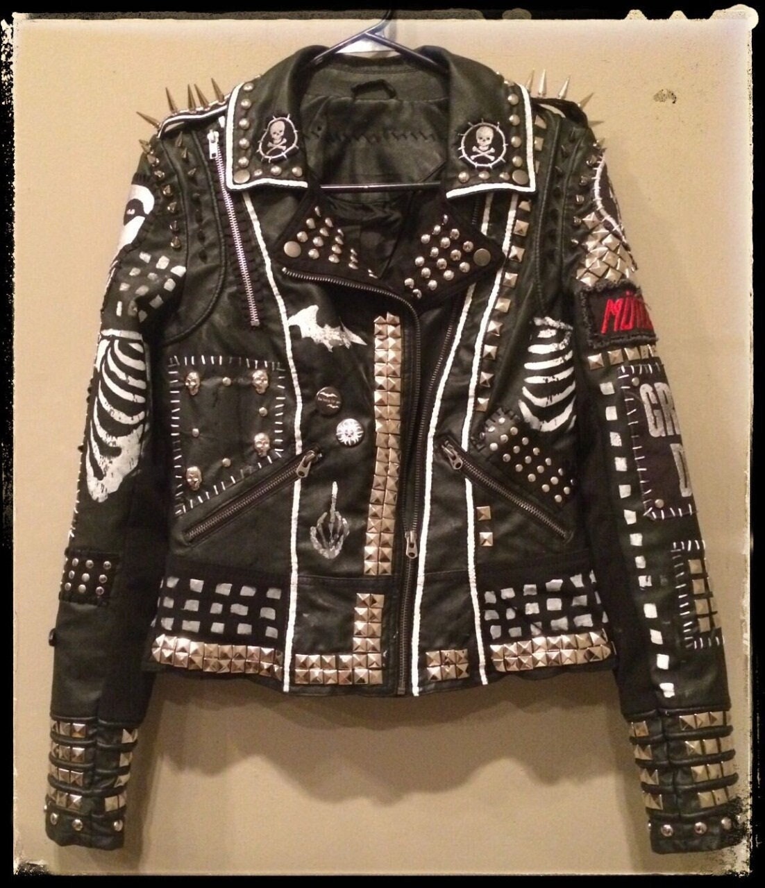 Gothic Personalized Studded Biker Jacket