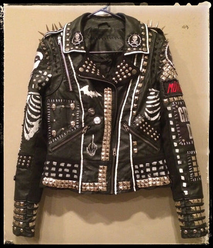 Gothic Personalized Studded Biker Jacket