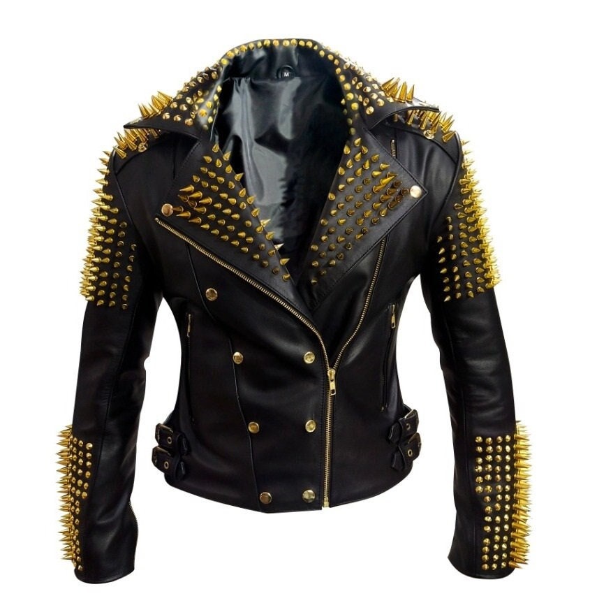 Black Heavy Metal Studded Leather Jacket