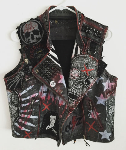 Night Crucible Studded Gothic Leather Vest