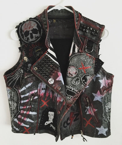 Night Crucible Studded Gothic Leather Vest