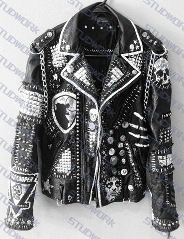 Gothic Steampunk Brando Punk Leather Jacket