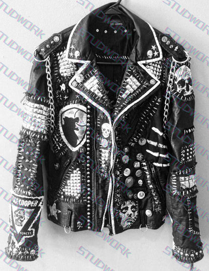Gothic Steampunk Brando Punk Leather Jacket