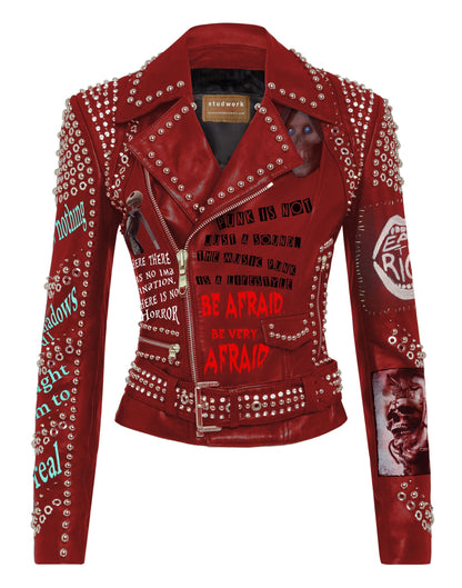 Crimson Panic Steampunk Brando Leather Jacket