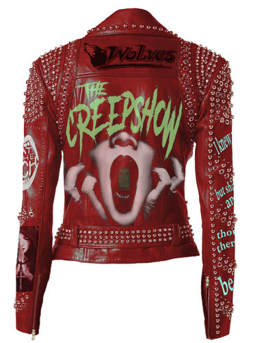 Crimson Panic Steampunk Brando Leather Jacket