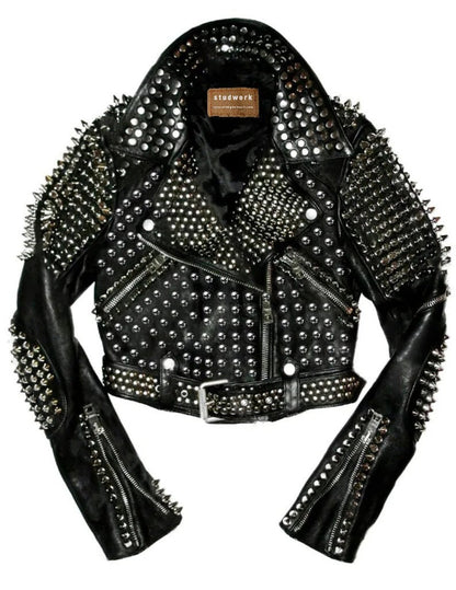 Bauhaus Patch Steampunk Spiked Men’s Gothic Biker Jacket