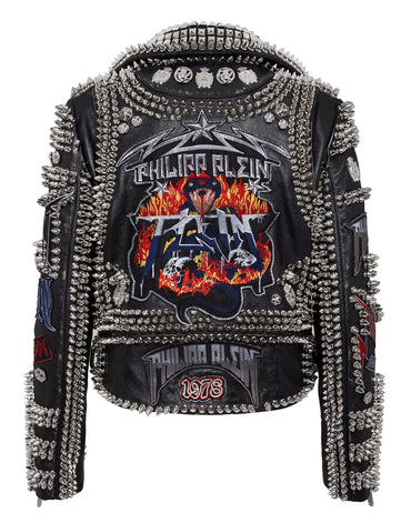 Iron Dominion Heavy Spiked Punk Leather Jacket